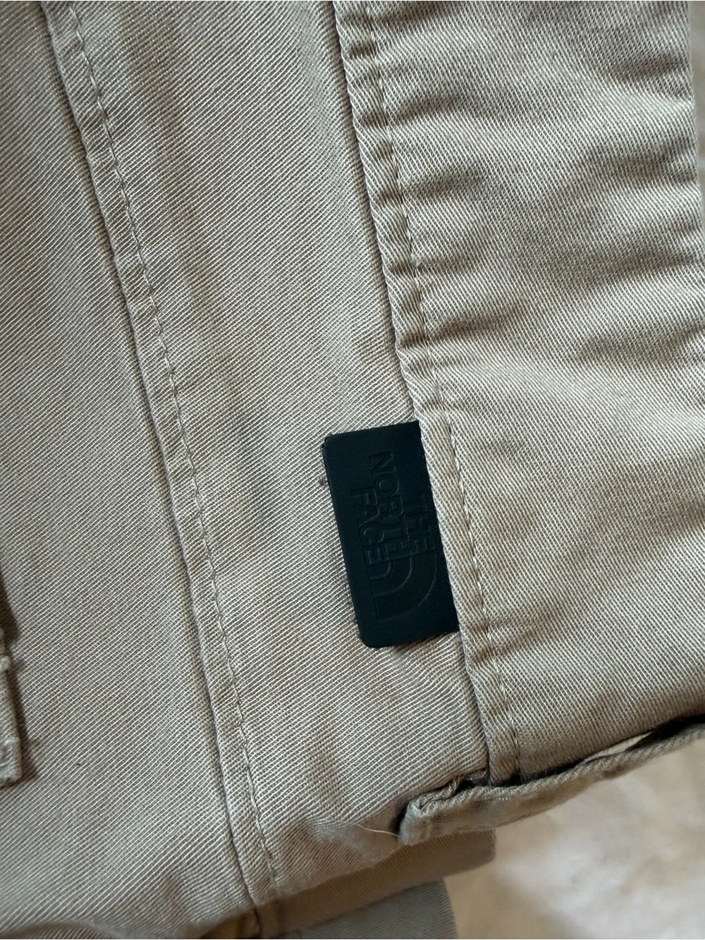 The North Face Tan Cotton Pants with Logo Tag